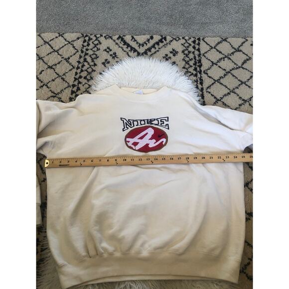 VTG Nike Air Swoosh Crew Neck Sweatshirt Size XL Made in USA Ivory RARE. E - Picture 3 of 12